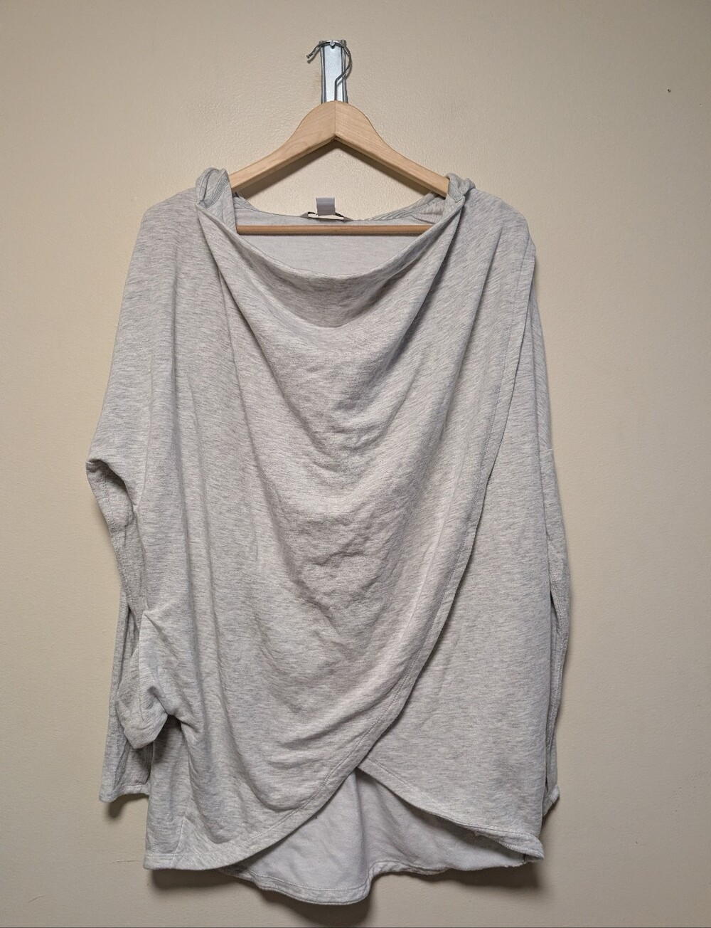 Athleta Light Heather Gray Drape-Front Tunic